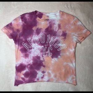 Pink tie dye, Cropped Aeropostales T-shirt.